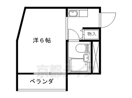 京都市東西線 椥辻駅 徒歩4分 4階建 築41年(1K/3階)の間取り写真