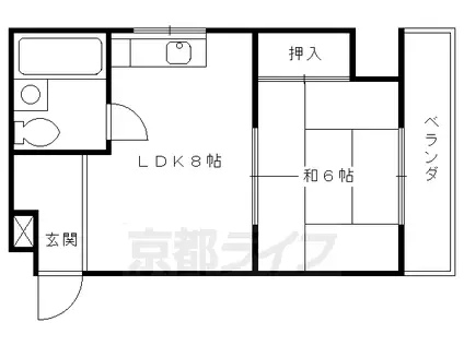 小倉マンション(1LDK/4階)の間取り写真