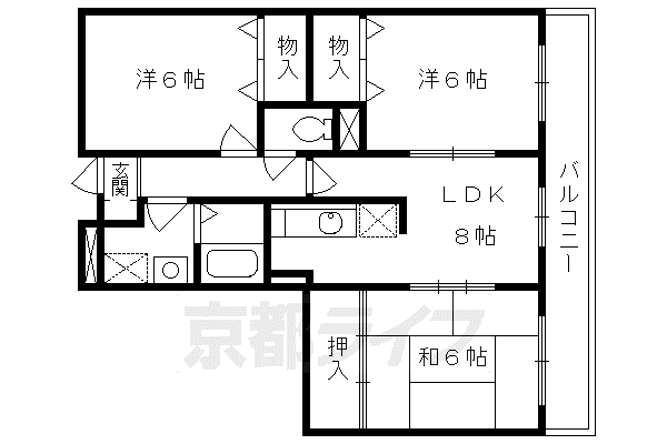 セブンヴェル(3LDK/2階)の間取り写真