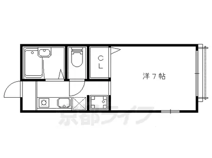 ディアス北花山Ⅱ(1K/1階)の間取り写真