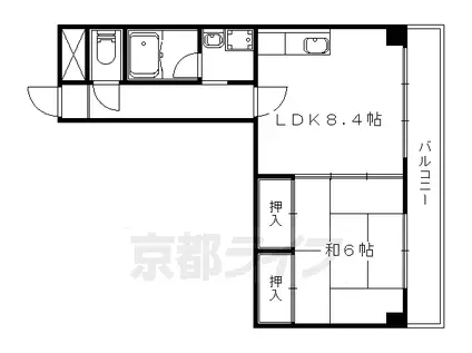 エクセル新十条(1LDK/6階)の間取り写真