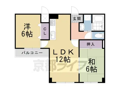 ランブラス南長岡京(2LDK/3階)の間取り写真