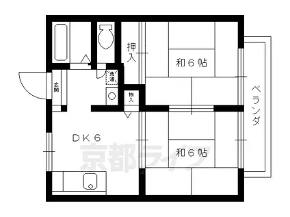 ハイツアミューズ(2DK/1階)の間取り写真