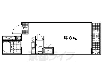 カーサヴェルデ(1K/1階)の間取り写真