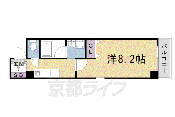 グレイス西京極(1K/4階)の間取り写真