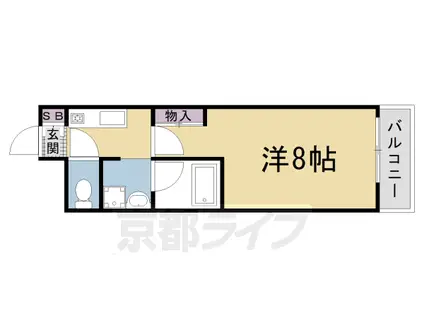 阪急電鉄京都線 西京極駅 徒歩5分 6階建 築28年(1K/2階)の間取り写真