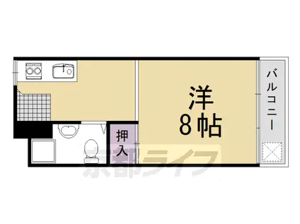 東海道本線 長岡京駅 徒歩7分 4階建 築52年(1DK/2階)の間取り写真