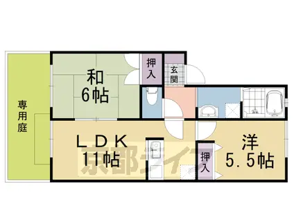 ルシェール正栄(2LDK/1階)の間取り写真