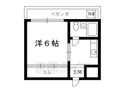 東海道本線 桂川駅(京都) 徒歩15分 3階建 築41年(1K/2階)の間取り写真