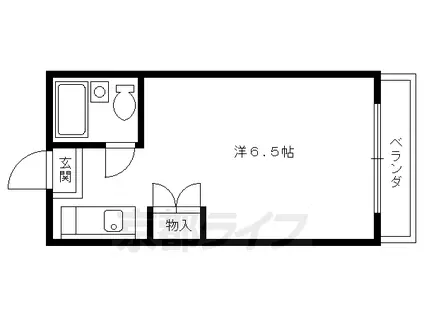 東海道本線 桂川駅(京都) 徒歩12分 4階建 築43年(1K/4階)の間取り写真