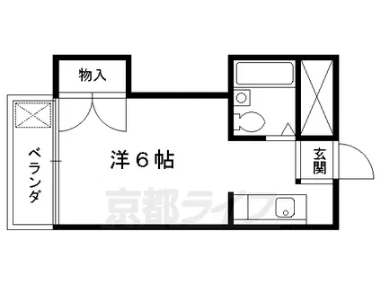 東海道本線 向日町駅 徒歩5分 4階建 築35年(1K/4階)の間取り写真