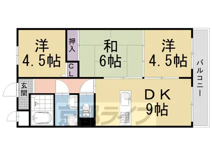 アネーロ長岡京(3LDK/4階)の間取り写真