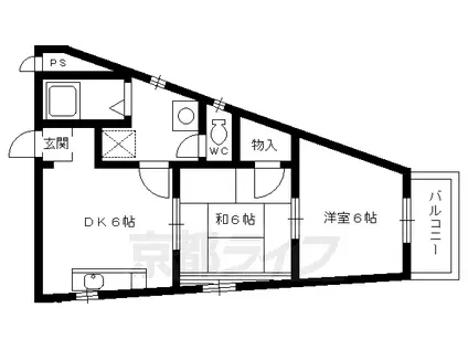 ベルメゾンナカムラ(2DK/3階)の間取り写真