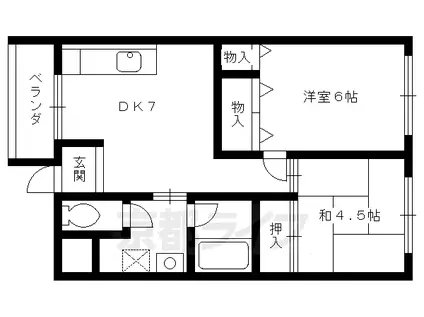 シャルム小山(2DK/2階)の間取り写真