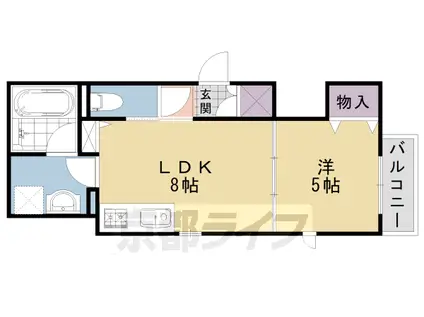 東海道本線 長岡京駅 徒歩10分 2階建 築6年(1LDK/2階)の間取り写真