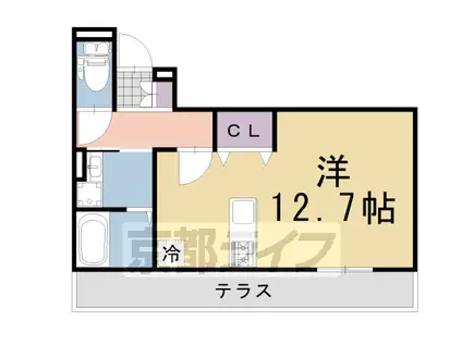 阪急電鉄京都線 東向日駅 徒歩3分 3階建 築5年(ワンルーム/3階)の間取り写真