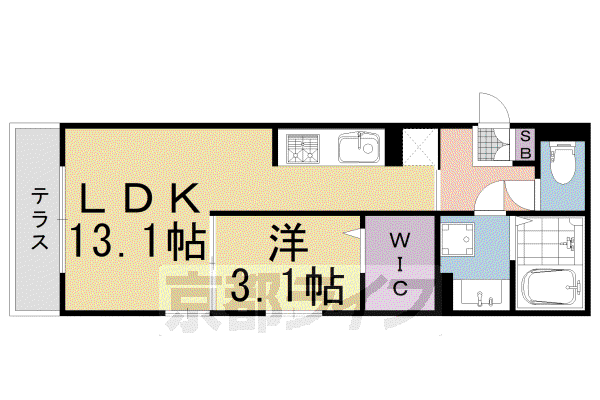 東海道本線 向日町駅 徒歩10分 3階建 築5年(1LDK/2階)の間取り写真