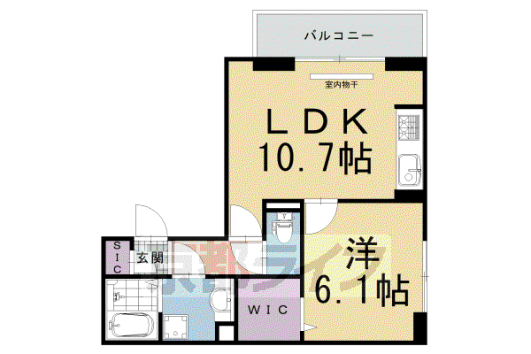 阪急電鉄京都線 東向日駅 徒歩9分 3階建 築4年(1LDK/2階)の間取り写真