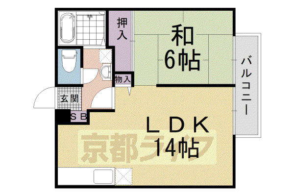 阪急電鉄京都線 西山天王山駅 徒歩15分 2階建 築34年(1LDK/2階)の間取り写真