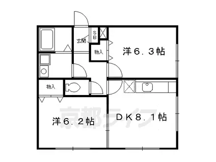 メゾン小西(2LDK/1階)の間取り写真