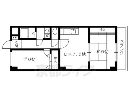 FORUM東向日(2DK/3階)の間取り写真