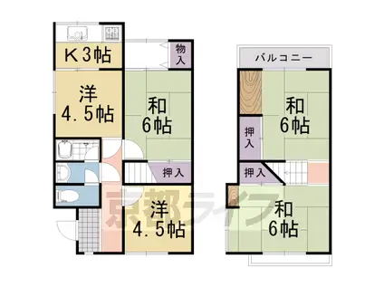 阪急電鉄京都線 長岡天神駅 徒歩14分 2階建 築60年(5K)の間取り写真