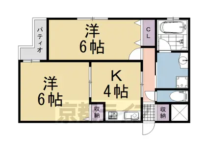 フォレスタ伏見(2K/1階)の間取り写真