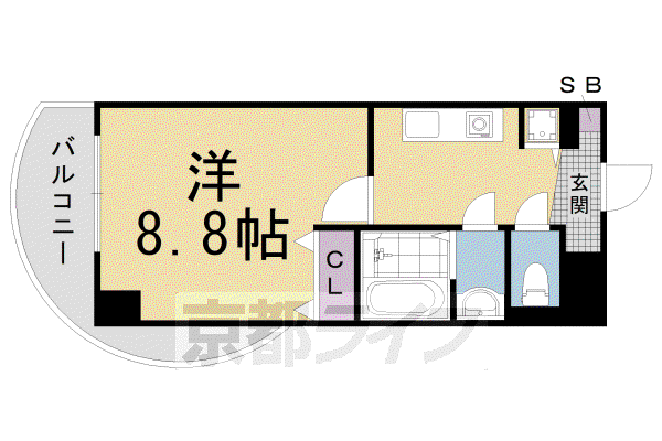 東海道本線 長岡京駅 徒歩3分 7階建 築21年(1K/3階)の間取り写真
