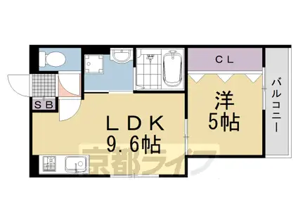 阪急電鉄京都線 西山天王山駅 徒歩10分 3階建 築1年(1LDK/1階)の間取り写真