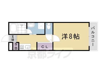東海道本線 長岡京駅 徒歩7分 3階建 築20年(1K/3階)の間取り写真