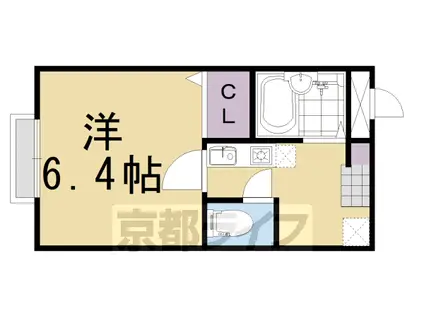阪急電鉄京都線 長岡天神駅 徒歩3分 3階建 築35年(1K/3階)の間取り写真