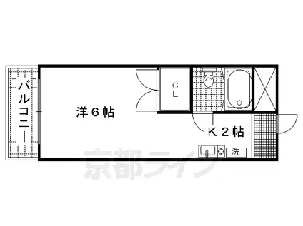 レジデンス野上(1K/3階)の間取り写真