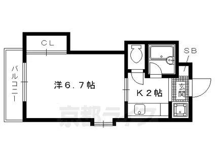 ファーストコート紫竹(1K/4階)の間取り写真