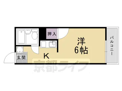 山陰本線 嵯峨嵐山駅 徒歩14分 2階建 築43年(1K/1階)の間取り写真