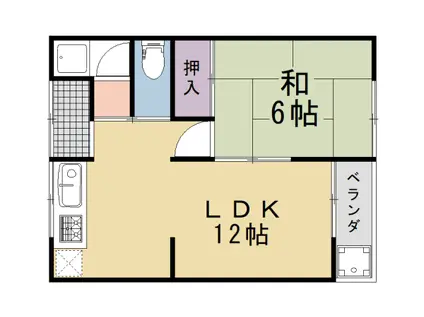 阪急電鉄京都線 東向日駅 徒歩15分 2階建 築52年(2DK/2階)の間取り写真