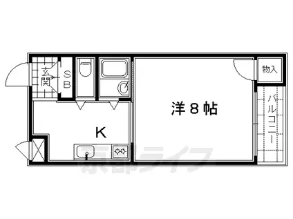 シャトルDUEX(1DK/3階)の間取り写真