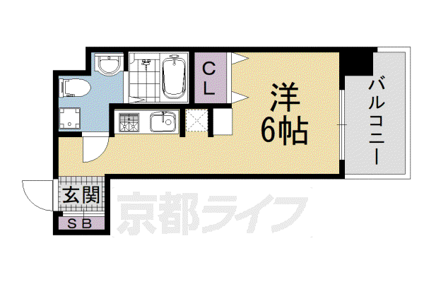 DELEAD京都東洞院(ワンルーム/8階)の間取り写真