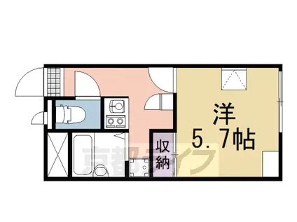 阪急電鉄京都線 西向日駅 徒歩15分 2階建 築21年(1K/1階)の間取り写真