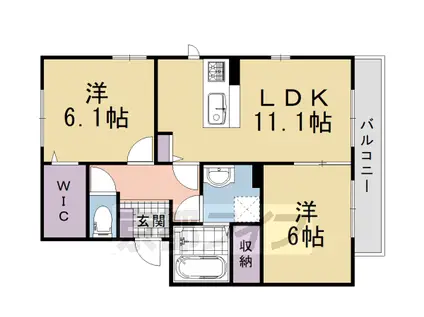 レガート清水(2LDK/2階)の間取り写真