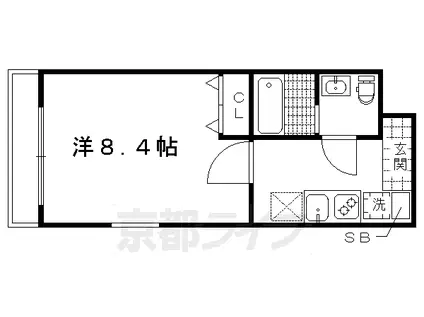 コートハウス大西Ⅱ(1K/2階)の間取り写真
