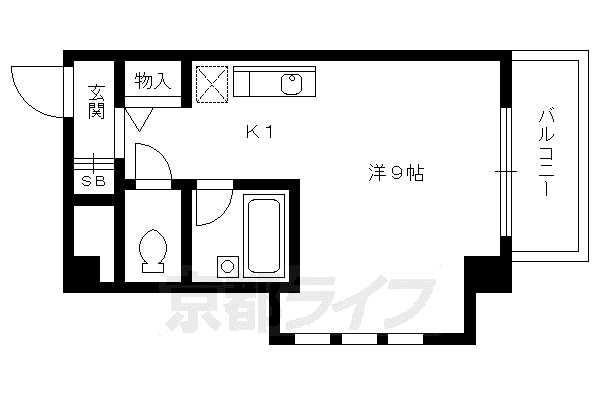 パインフィールド上賀茂(1K/3階)の間取り写真