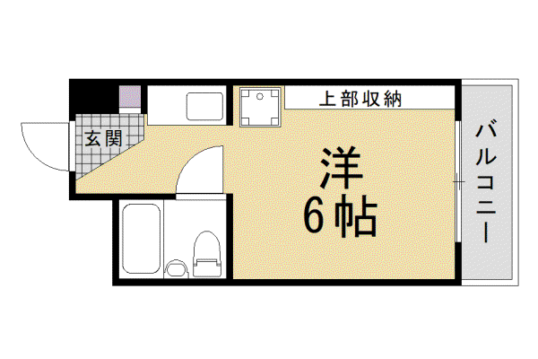 京都市烏丸線 北大路駅 徒歩8分 7階建 築44年(1K/4階)の間取り写真