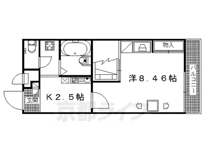 阪急電鉄京都線 西向日駅 徒歩48分 2階建 築23年(1K/2階)の間取り写真