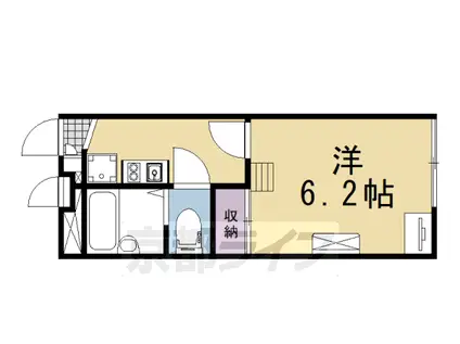 東海道本線 桂川駅(京都) 徒歩1分 2階建 築21年(1K/2階)の間取り写真