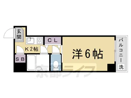 山陰本線 丹波口駅 徒歩5分 6階建 築35年(1K/5階)の間取り写真