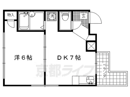 ファーストユースハイツ(1DK/2階)の間取り写真