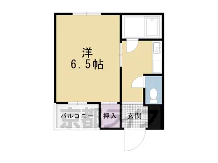 京都市烏丸線 今出川駅 徒歩18分 4階建 築37年(1K/4階)の間取り写真