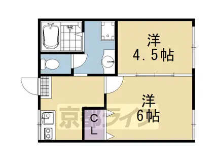 三幸ハイツ(2K/2階)の間取り写真