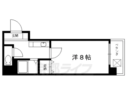京都市烏丸線 今出川駅 徒歩8分 11階建 築27年(1K/8階)の間取り写真