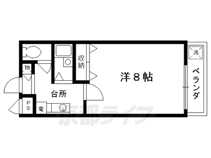 京都市烏丸線 今出川駅 徒歩8分 11階建 築27年(1K/10階)の間取り写真